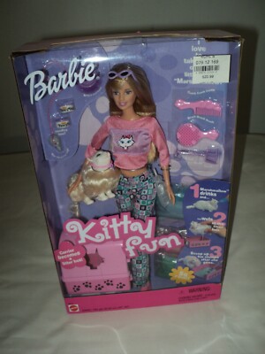 Kitty Fun Barbie – cat drinks and wets in litter box 2000 – never opened 
