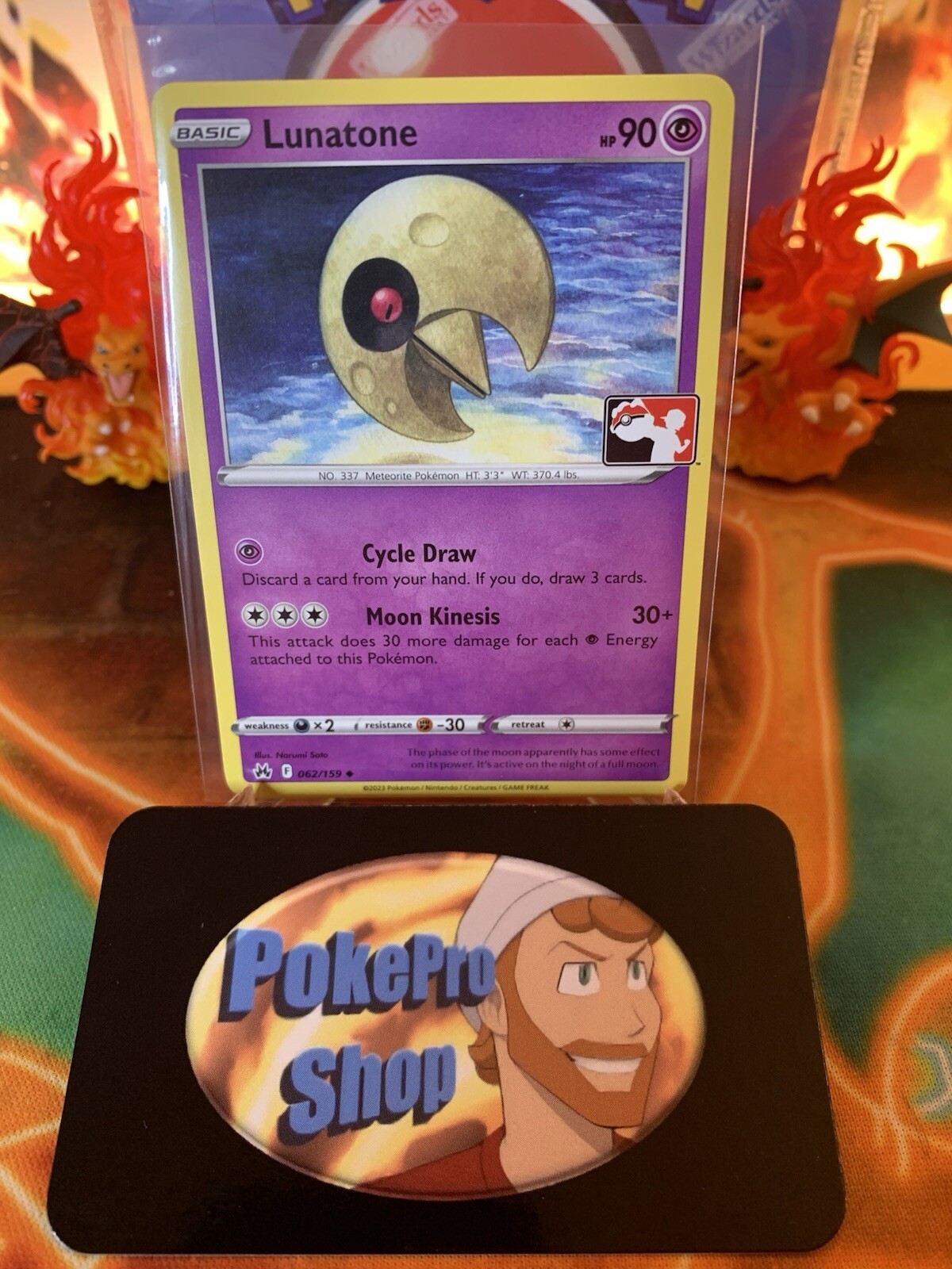 2023 Play! Pokemon Prize Pack Series 3 Lunatone 62 - NM