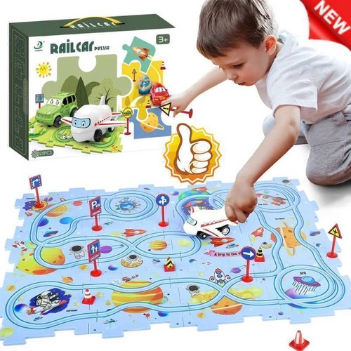 Circuit De Voitures Puzzles - Jeu De Piste Électrique Pour Enfant - Voiture à Moteur