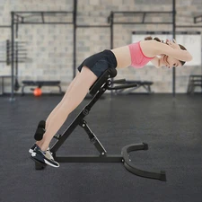 Roman Chair Back Extension Machine, Hyperextension Bench w/ Angle Height Adjust