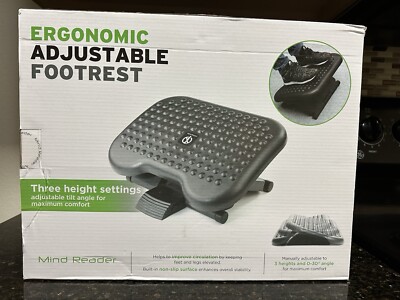 New Mind Reader Adjustable Ergonomic Footrest. Black