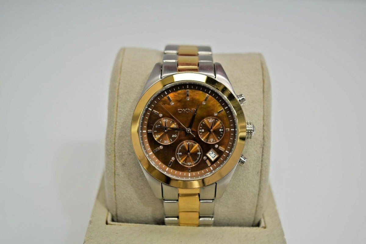 New DKNY Authentic Rose Gold & SS Chronograph NY8515 $195 Watch | eBay