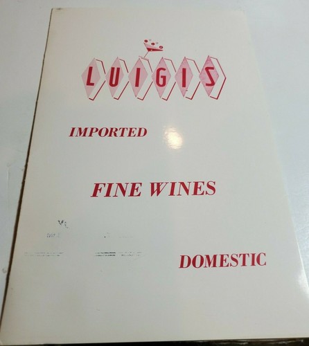 VINTAGE 60S LUIGI'S Wine List  RESTAURANT MENU ST. LOUIS MISSOURI MO RARE