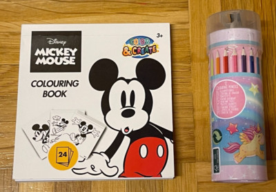 Disney Mickey Mouse Colouring Book  + Stiftebox Neu