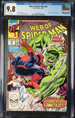 Web of Spider-Man #69 CGC 9.8 WP NM/M  ️  Sweet Hulk Cover Highest Graded