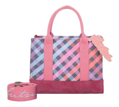 Fritzi aus Preußen Izzy09 Limited Canvas Umhängetasche Tasche Autumn Check rosa