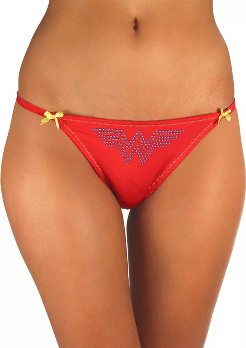 Wonder Woman Bikini w/ Lace Back 2X Plus Red Pantie Gem Logo Comic Fan  Lingerie