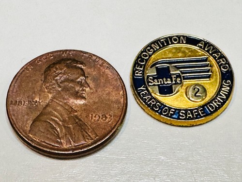 Santa Fe Recognition Award 2 Safe Driving Trucking Railroad Transportation Pin - Picture 2 of 2