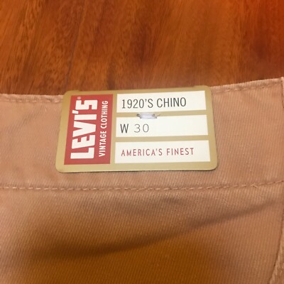 Levis Vintage Clothing 1920s Chino Trouser Orange Sz. 30Wx30L $195