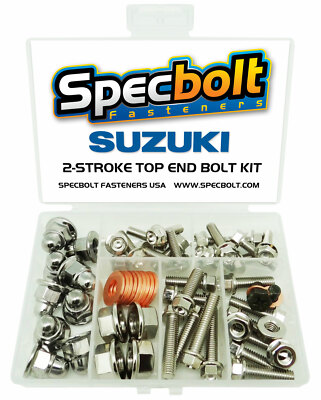 Suzuki Top End Engine Nut Bolt Kit RM 60 65 80 85 100 125 250 370 400 500 Nickel