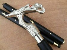 Dragon Head Handle Vintage Wooden Cane Walking Stick Handmade Designer Best Gift