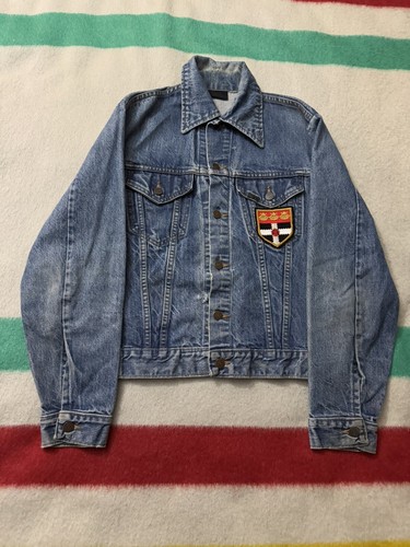 Vintage 70s 80s Western Sears Roebucks & Co Denim Jean Jacket Small Viking Crest