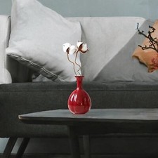 Ceramic Red Vase Modern Desktop Ceramic Vase for Fireplace Kitchen Bookcase