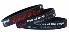 Armor of God Inspiration Rubber Christian Religious Prayer Ephesians 6 Bracelet