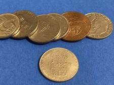 LOTTO SET 6 MONETE SVEDESI SVEZIA ORE E KRONA + 1 MONETA ARGENTO 1 KRONA