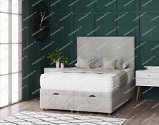 Plain Gas lift complete Ottoman bed with mattress and headboard