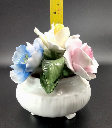 Radnor Bone China Flower Bouquet 3-Footed Bowl 3" Hand-Painted England Vintage - Picture 9 of 9