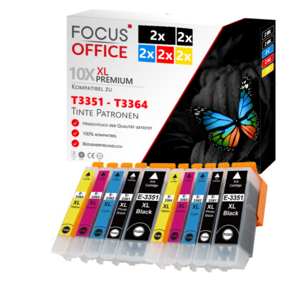 10x XL Tinte Patronen für Epson Expression Home Premium Stylus Office Workforce