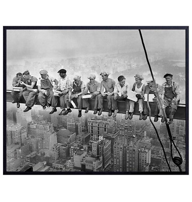 Historic Vintage Lunch on a Skyscraper Photo - 8x10 Wall Art, Home Decor Post...