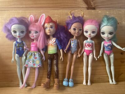 Enchantimals Puppen Konvolut 6 Mattel 2016/17 ohne Tiere 