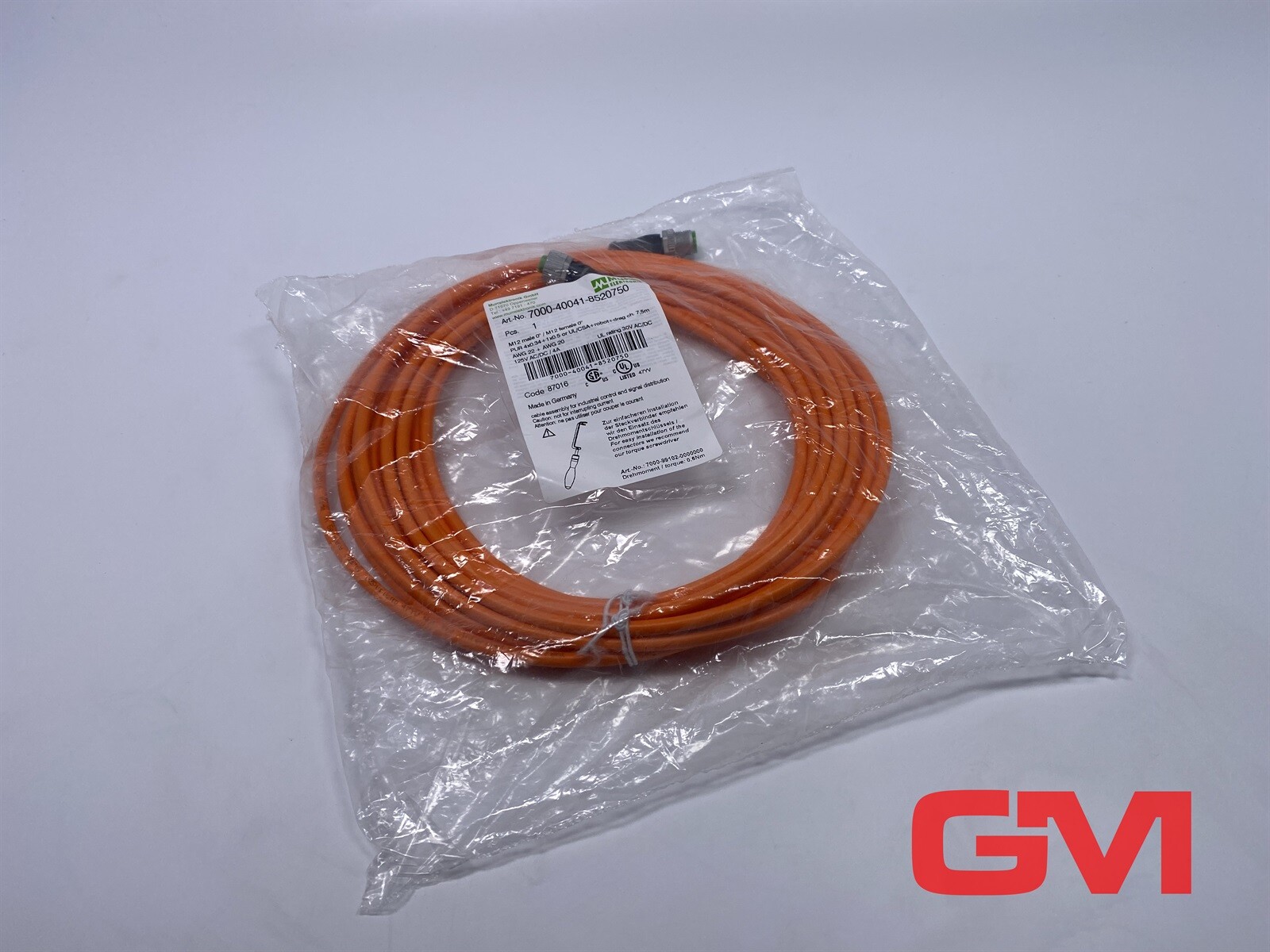 Murr Cable 7000-40041-8520750 PUR 4x0.34+1x0.5 or UL/CSA+Robot+Drag Ch. 7.5m