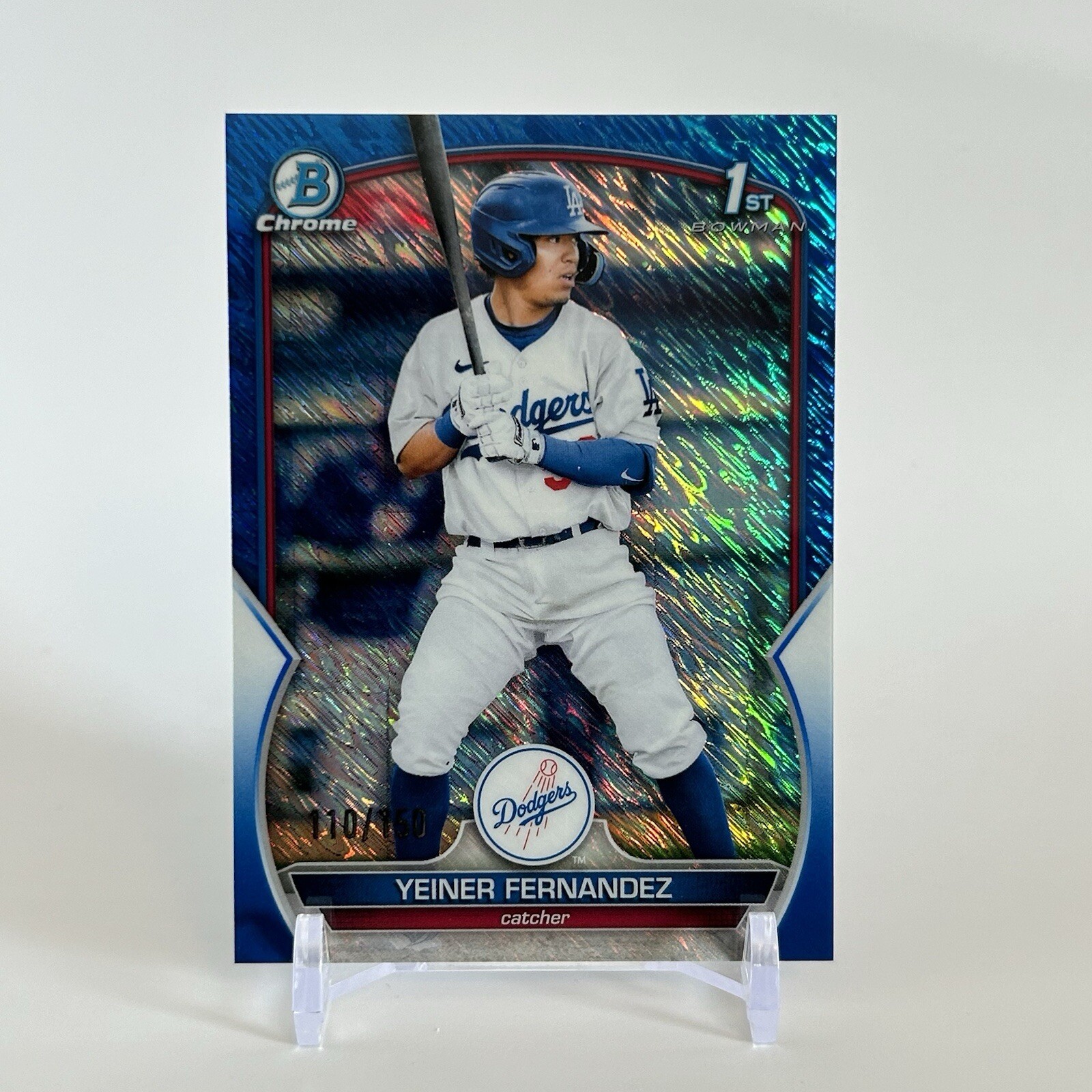 2023 Bowman Chrome Yeiner Fernandez 1st Bowman Blue Shimmer 110/150 #BCP-138