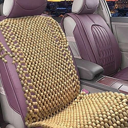 Zone Tech Wood Beaded Seat Cushion - Premium Quality Car Massaging Double  Strung Wood Beaded Seat Cushion for Stress Free all Day!