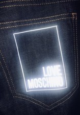 RARE LOVE MOSCHINO Jeans w/3M Reflective Tech Box Logo Size 34 x 34 MQ42130T3549