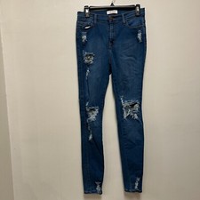 Vibrant MIU Jeans Women 11 distressed tight a...