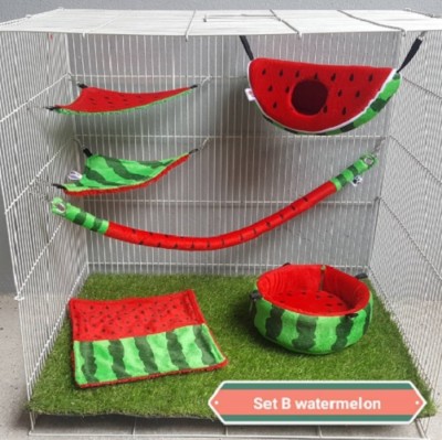 6 Pcs Sugar Glider Set B Watermelon Pattern Small Pet Hamster Marmoset.