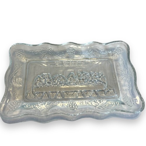 Indiana Glass The Last Supper Clear Glass Plate Vintage - Picture 2 of 3