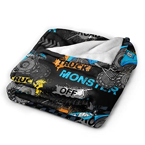 Monster Truck Cars Throw Blanket Ultra Soft Warm All Season 80"x60" Truck 05 - Picture 3 of 8