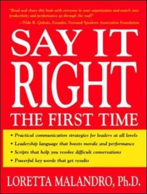 Say It Right the First Time - paperback, 9780071408615, Loretta Malandro