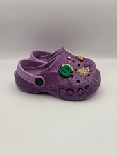 Crocs Girls Sparkly Clogs Purple Kids Size 10