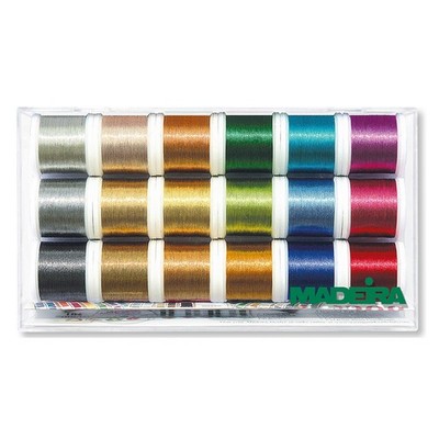 Madeira Klarsichtbox metallic glatt 18 x 200m Spulen - glänzend - Twist-Konstruktion