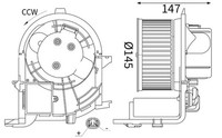 InnenraumgebläSe Mahle AB 417 000S 145,5Mm 276W 12V FüR Renault Clio 2 Kangoo