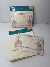 American Greetings 10 Baby Girl Birth Announcement Cards Lot Stork Carlton VTG