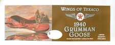 1996 Wings of Texaco Gas Station PROMO Sign 1940 Grumman Goose Replica Plane