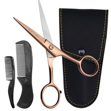 Beard  Mustache Scissors for Men - 5inch, Rose Gold - 410C German Steel Dura...