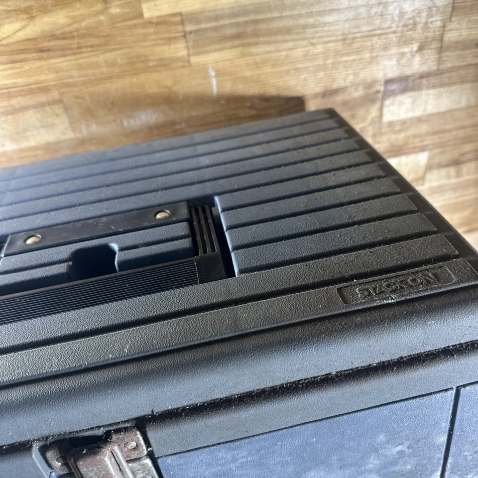 Vintage Stack-on Step Stool Tool Chest Grey 19.5” X 13” X 14” Made In USA - Image 4 of 4