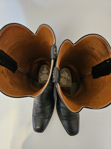 Lucchese Mens 9 1/2 Black Leather Boot - Model # 1339 - Picture 14 of 14