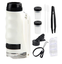 Mini Microscope For Kids Portable Microscope LED Lighting Small Handheld US NEW