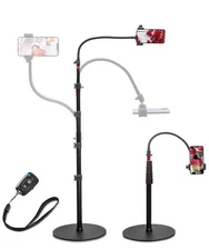 Tall Video Cell Phone Mount with Height Adjustable Stand, Heavy Base, 360 Hea...