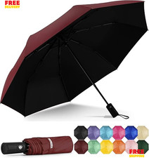 Windproof Auto Travel Umbrella Compact Folding UV Protection for Rain and Sun