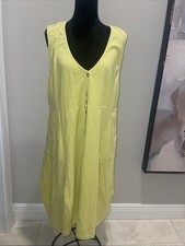 Fenini Made In Italy Cotton Ribbed Midi Dress M Pockets Lagenlook OVERSIZED