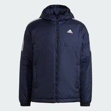 Adidas Essentials Navy Blue Insulated Hooded Puffer Jacket / Size L New GT9165 
