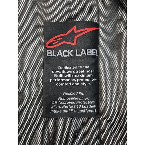 Alpinestars Black Label Motorcycle Jacket INNER LINING ONLY Black Gray Size 3XL - Picture 4 of 10