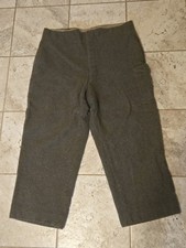 Vintage 50s French Wool Military Field Pants Trousers 36X24 Brown Cold Weather