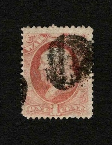 US 1879 #O114 Rose Red 1c War Dept Official Stamp Used - Picture 2 of 3