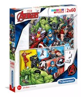Puzzle 2X60 ElementóW. Supercolor. Avengers Clementoni